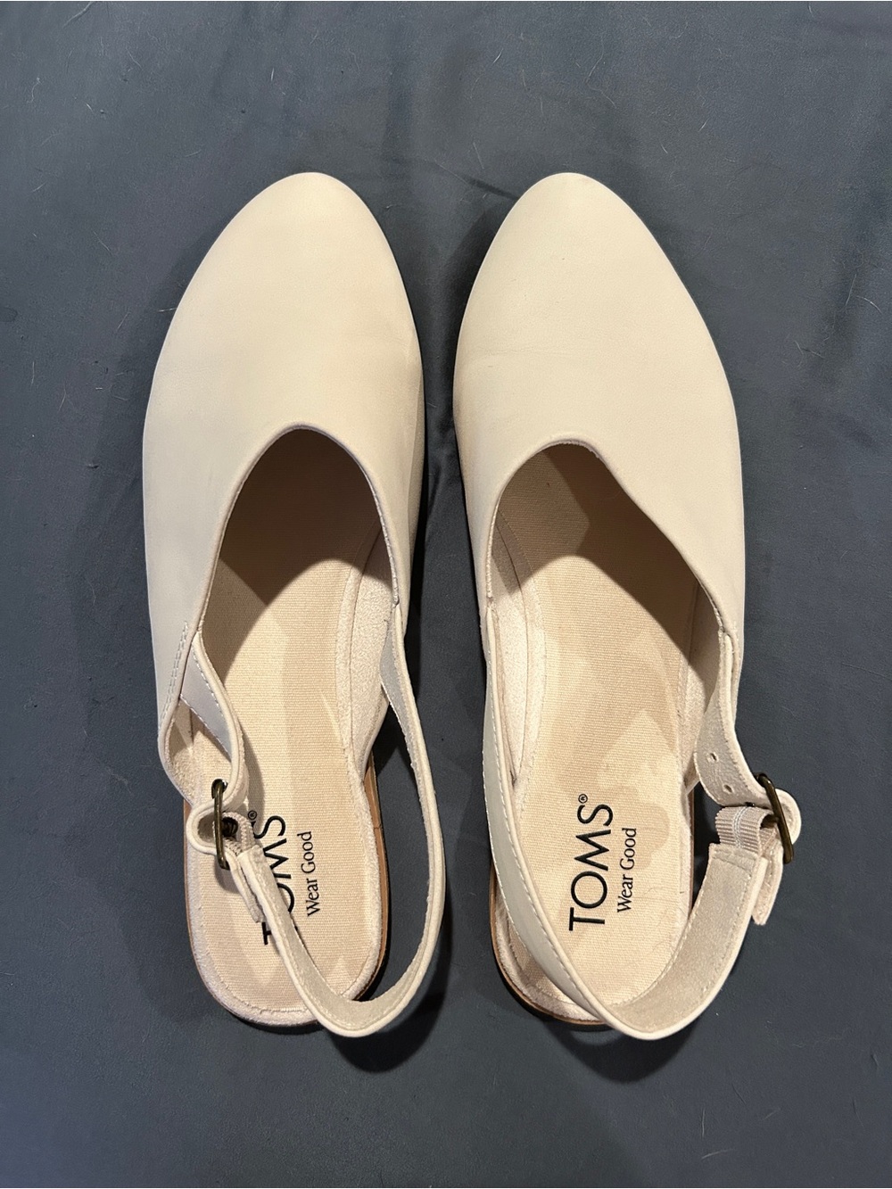 TOMS Women's Beige Slingback Flats